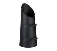 Secchio 16 Litri Porta Carbone Portacenere Camino Metallo 2 Maniglie Ferro Nero