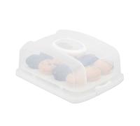 Relaxdays Contenitore per Torte, Rettangolare, con Coperchio Crostate & Muffin HLP 15,5x37,5x27,5 cm, Bianco/Trasparente