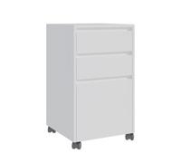 Relaxdays contenitore su ruote, 3 cassetti (1 per cartelle A4), HxLxP: 70 x 40 x 40 cm, bianco