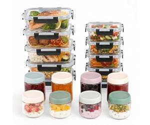 Relaxdays Contenitori e barattoli per conserve, set 18pz, 4, trasparente