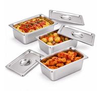 Relaxdays Contenitori GN 1/4 inox, set da 3