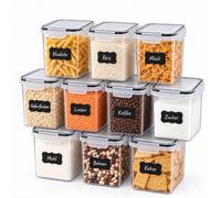 Relaxdays Contenitori per alimenti, trasparenti | set da 10, 1,6 l, HxLxP: 16x15x10 cm, plastica, coperchio ermetico
