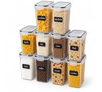 Relaxdays Contenitori per alimenti, trasparenti | set da 10, 2 l, HxLxP: 20,5x15x10 cm, plastica, coperchio ermetico