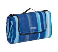 Relaxdays Coperta da Picnic, XXL 200 x 200 cm, Plaid Impermeabile da Spiaggia, Isolante, Telo Prato, Campeggio, Blu