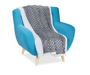 Relaxdays Coperta sherpa grigia 150x200 cm