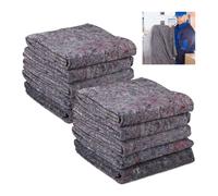 relaxdays Coperte per Traslochi, Set 10 Coperture per Mobili, Trasporto & Immagazzinaggio, TNT Riciclato, 150x200,Grigia, Tessuto Non Tessuto, 150 x 200 cm