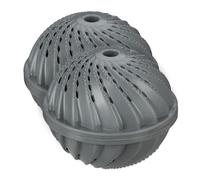 Relaxdays 2 Palline da Lavatrice, Sfere Riutilizzabili, Ovetti Ecologici Ecosostenibili, Stop Detersivo, Grigio, Ceramica, Set 2X, 2 unità