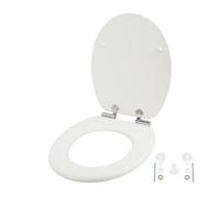 Relaxdays Copriwater Doppio abbassamento Automatico, 37,5 x 43,5 cm, MDF, Fino a 150 kg, Coperchio Ovale per WC