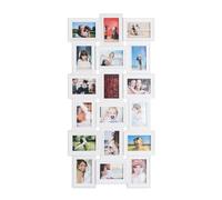 relaxdays, Relaxdays Cornice Portafoto, 18 Foto, 10x15 Formato verticale & orizzontale da Parete Stile Antico HxL 104x54 cm, Bianco