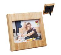 relaxdays Cornice in Bambù, da Appendere, in Formato Orizzontale e Verticale, Riempibile, Foto 10x15 cm, Legno Naturale