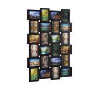 Relaxdays, portafoto Multiplo per 24 Foto, Cornice per Foto da Appendere, Collage di Foto creabile a Proprio piacimento, Dimensioni:59 x 86 x 2,5 cm, Nero, plastica