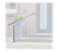 Relaxdays Corrimano, Acciaio Inox, Interni ed Esterni, 150x80 cm, Staffe e Tasselli per Montaggio a Parete, Argentato, Argento, 1500 mm