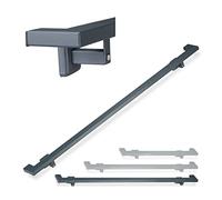 relaxdays Corrimano Rettangolare per Scale, Passamano per Interni, 200 cm, con Staffa Supporto a Parete Antracite