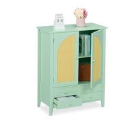 Credenza Comò Ingresso Cassettiera Mobile Soggiorno 2 Ante 4 Cassetti 90x70x34cm