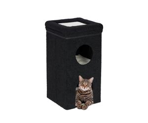Relaxdays Cuccia nera a tre piani per gatti
