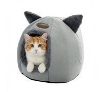 Relaxdays Cuccia per Gatti con Orecchie, Letto Cuscino Rimovibile, HxD 37 x 44 cm, Tessuto Morbido
