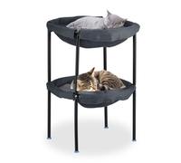 Relaxdays Cuccia rialzata con 2 lettini per gatti