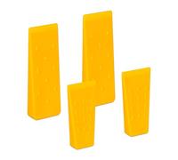 Relaxdays Fällkeil in 2 Größen 4er Cuneo Spaccalegna, Set da 4 Spacca Legna Manuali, 14 e 21 cm, Accessori per Abbattimento Alberi, Giallo, 3 x 7 x 21 cm