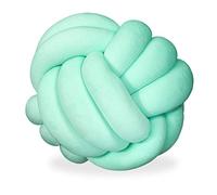 Relaxdays Cuscino a Nodo, Cuscino Attorcigliato Divano, Decorato, Scandinavo, Guanciale a Gomitolo, Ø25 cm, Menta
