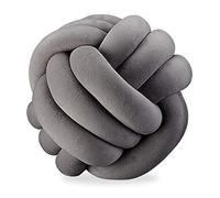 Relaxdays Cuscino Annodato per Divano, Decorativo Stile scandinavo, Ø 25 cm, Grigio Scuro