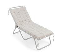 Relaxdays Cuscino Imbottito e Trapuntato per panchine e Pallet, 190x70 cm, Beige