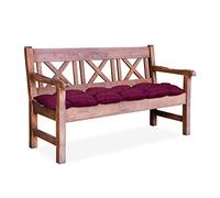 Relaxdays Cuscino per Panca da Giardino, Imbottitura per panchina a 2 posti da Legare, Pieghevole HLP: 8x118x52cm, Rosso