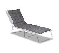 Relaxdays Cuscino per Panchina, da Interni ed Esterni, Tessuto Trapuntato, Poliestere, con Fasce, HLP7x180x50 cm, Grigio, 1 pz