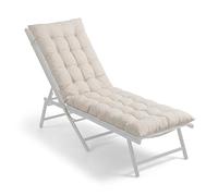 Relaxdays Cuscino per panchina Imbottito Trapuntato con Laccetti 160x50 cm Beige per Esterni