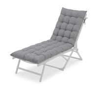 Relaxdays Cuscino per panchina Imbottito, Trapuntato, con Laccetti, da Esterno, 160x50 cm, Grigio