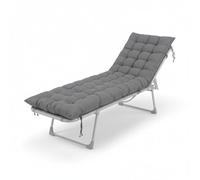 Relaxdays Cuscino per panchina Imbottito, Trapuntato, con Laccetti, per Esterni e Pallet, 180x50 cm, Grigio