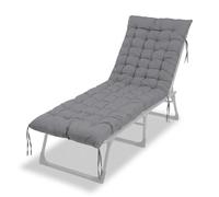 Relaxdays Cuscino per panchina Imbottito, Trapuntato con Lacci, 190x70 cm, Esterno, Grigio