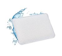 Relaxdays Cuscino Poggiatesta da Vasca, Antiscivolo con Ventose, HLP 19 x 28,5 x 5,5 cm, Supporto Testa & Collo, Bianco