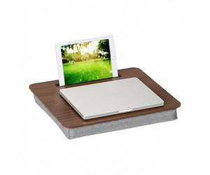 Relaxdays Cuscino Porta PC da Letto, Supporto Computer Portatile da Divano, Spazio per Tablet o Cellulare, LxP: 46x35 cm