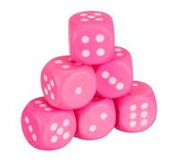 Relaxdays Dadi Giganti Gommapiuma, Set da 6 Cubi in Spugna, Giocattolo per Bambini, Morbidi, HLP: 7, 5x7,5 cm, Rosa, 7.5 x 7.5 x 7.5 cm