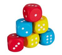 Relaxdays Dadi Giganti Gommapiuma, Set da 6 Cubi in Spugna per Bambini, Morbidi e Leggeri, HLP: 7,5x7,5x7,5 cm, Colorati