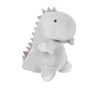 Relaxdays Dinosauro Fermaporta, Stoffa Morbida, Interno in Sabbia, Blocca Porta Pesante da Terra 23 x 14 x 21 cm, Grigio, Poliestere