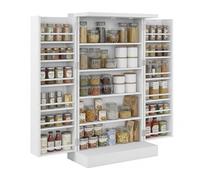 Relaxdays Dispensa, 5 Ripiani, Porta con 12 Scomparti, AxLxP: 103,5 x 60 x 30 cm, Mobile Cucina
