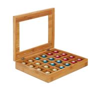 Relaxdays Dispenser capsule in bambù 24 scomparti