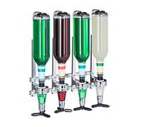 Relaxdays Dispenser di Bevande, Erogatore per 4 Bottiglie, Spillatore Birra, Succhi e Vino, HLP 36x35,5x11 cm, Argentato, 1 pz