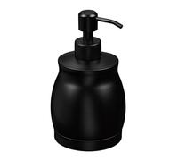 Relaxdays Dispenser di Sapone Liquido Manuale, 390 ml, Portasapone Ricaricabile, Accessorio Bagno e Cucina, Nero, Acciaio Inox
