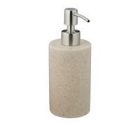Relaxdays Dispenser di Sapone Manuale, 180ml, Portasapone Ricaricabile, Accessorio Bagno e Cucina, Poliresina, Sabbia, 16,5 x 7 x 8 cm