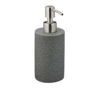 Relaxdays Dispenser di Sapone Manuale, 180ml, Portasapone Ricaricabile, Accessorio Bagno e Cucina, Poliresina, Grigio, Acciaio Inox