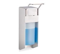 Relaxdays Dispenser Euro 500 ml, dispenser di sapone a parete, dispenser disinfettante, meccanismo da stiro, bianco, 1 pezzo