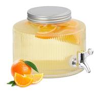 Erogatore Bevande 2,8 L Dispenser Vetro Rubinetto Distributore Acqua Cocktail
