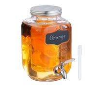 Dispenser Vetro Rubinetto Bevande 4 L Inserto Infusione Frutta Erogatore Acqua