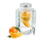 Relaxdays Dispenser per Bevande con Rubinetto, 5 Litri, Contenitore con Coperchio, per Acqua e Limonata, Trasparente
