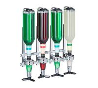Relaxdays Dispenser di Bevande, Erogatore per 4 Bottiglie, Spillatore Birra, Succhi e Vino, HLP 36x35,5x11 cm, Argentato, 1 pz