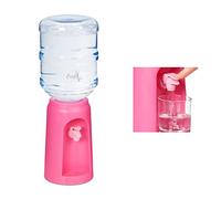 Relaxdays Distributore d’Acqua con Tanica & Rubinetto, Erogatore da Ufficio, 4,5 l, Plastica, HxD 47,5x17 cm, Rosa