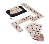 Relaxdays Domino XXL, 28 Parti, con Borsa, Outdoor, Giardino, Bambini, Adulti, HLP: 15x7,5x1 cm per Tassello, Beige Nero
