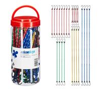 Relaxdays Elastici con Ganci, Set 24 Cavi Portapacchi, Cavi con Molle per Auto & Bici, 5 Misure, Universali, Multicolori